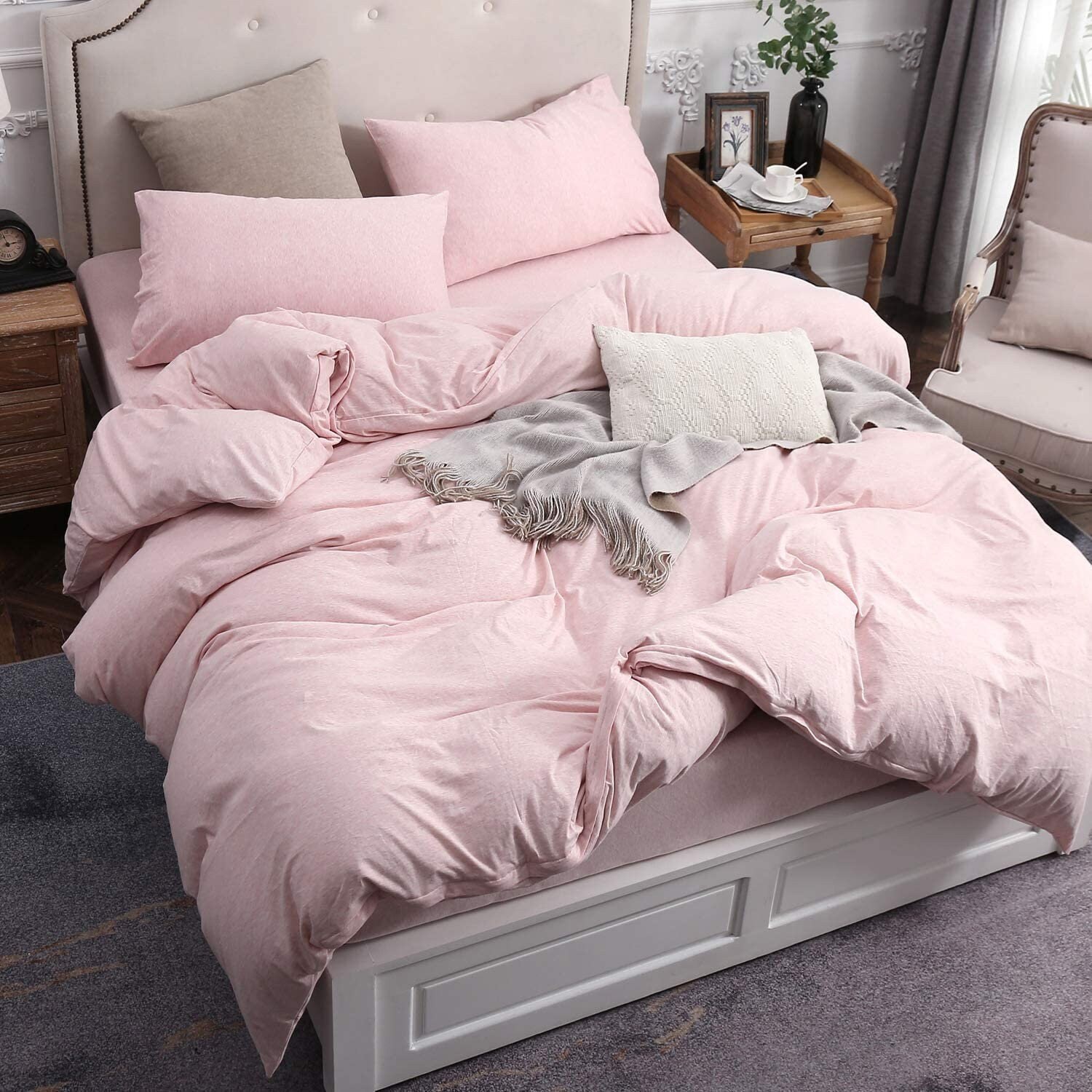 Baby pink top comforter set