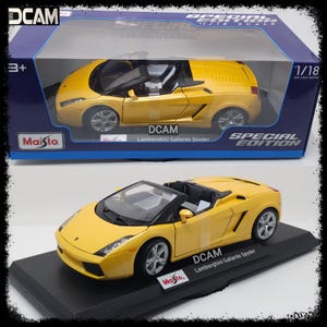 Maisto 1:18 Lamborghini Gallardo Spyder Diecast Model - Yellow Convertible Supercar Collectible