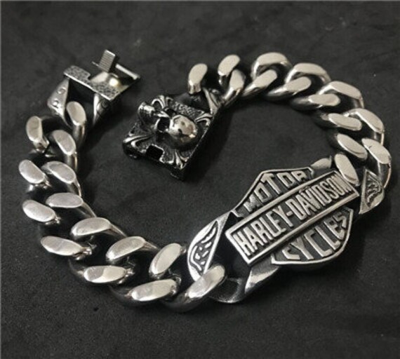 HD Men's Bracelet Biker Stainless Steel Mens Chain Etsy