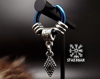 Mono-boucle d'oreille viking en acier inoxydable et métal, légère et agréable - cadeau pour homme /femme