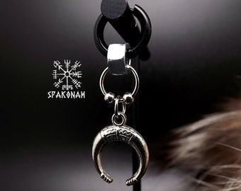 Mono-boucle d'oreille viking MOND en acier inoxydable, pièce unique de la collection SELBST, légère et agréable