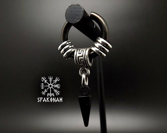Mono-boucle d'oreille viking en acier inoxydable et métal, légère et agréable - cadeau pour homme /femme