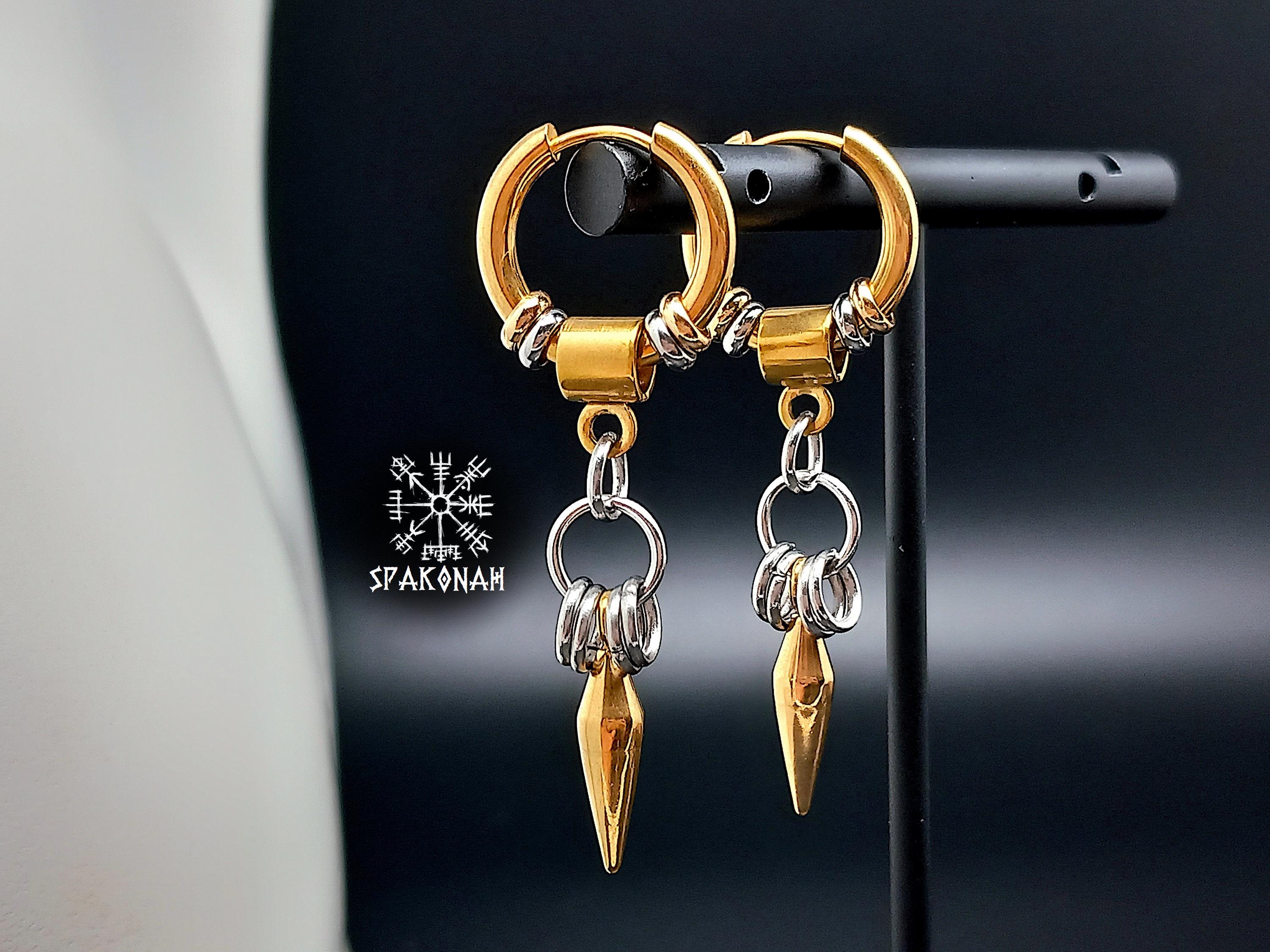 Oidea Orecchini Cerchio Uomo Donna Acciaio Inossidabile Argento Nero Oro 18mm