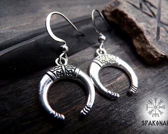 Viking oorbellen - halve maan oorbellen - Nordic - Celtic - Celtic - krijger - sieraden - etnische - Nordic sieraden