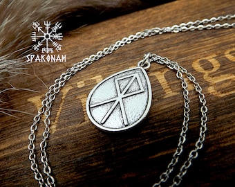 Collier Viking en acier inoxydable runique - Amulette Larp, GN, Larping, jeux de rôle - Faite à la main - Viking nordique - bijou -