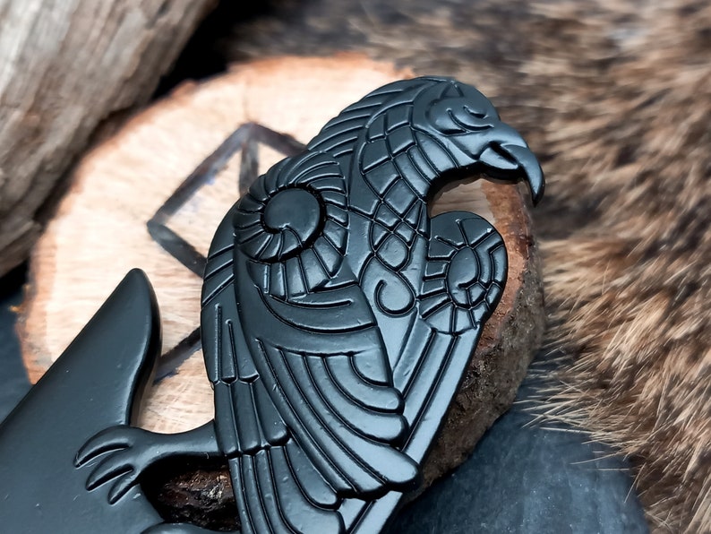 Viking metalen ravenhaarstok haarstok haartoebehoren accessoire voor krijger LARP afbeelding 2