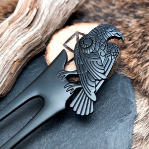 Viking metalen ravenhaarstok haarstok haartoebehoren accessoire voor krijger LARP afbeelding 4