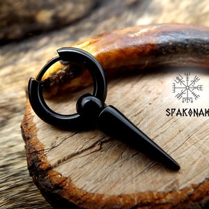 Viking earring - creole - stainless steel - single earring - gothic creole - punk - ethnic