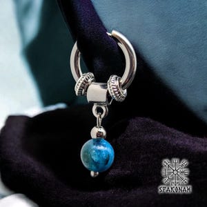 Single Viking Creole Earring in Stainless Steel and Metal - Lightweight and Comfortable - Gift for Men/Women Birthday Gift