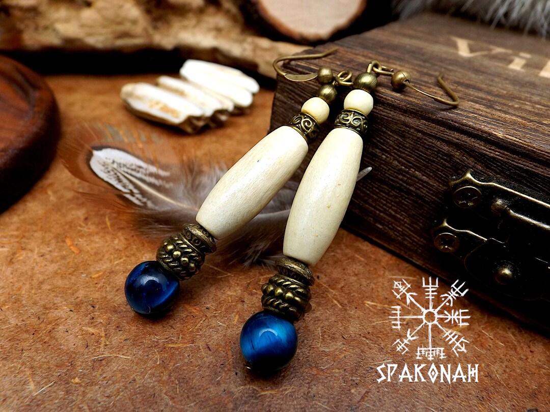 Boucles D'oreilles Viking QEDBOJE - Acier Inoxydable Noir Avec Runes - 1,3 Cm - Pour Hommes/femmes