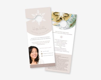 Realtor Holiday Door Hanger Template: Winter Real Estate Intro Card (Digital Download)