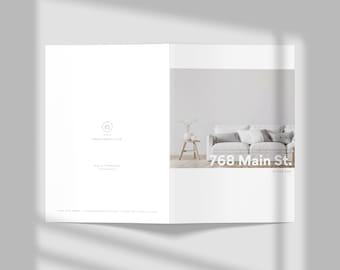London Real Estate Bifold Feature Sheet: Canva Template (Digital Download)