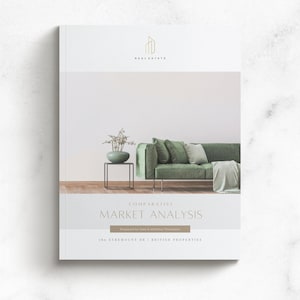 Harper Real Estate CMA Canva Brochure, analisi di mercato comparabile, modello per agenti immobiliari