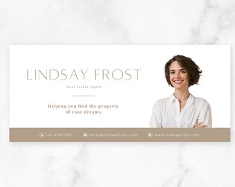 Harper Real Estate Facebook Cover Banner: Modern Agent Marketing (Digital Download)