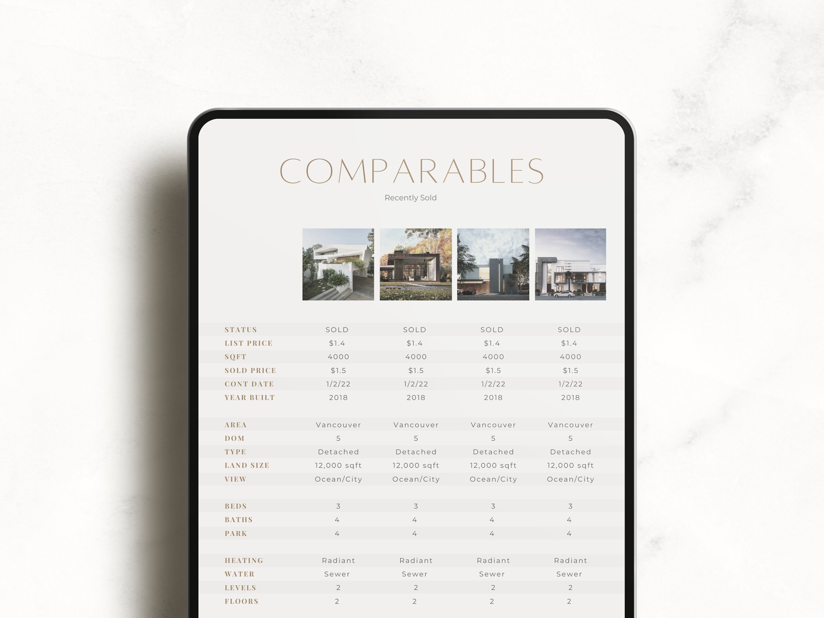 Harper Real Estate CMA and Seller's Guide Canva Brochure Etsy