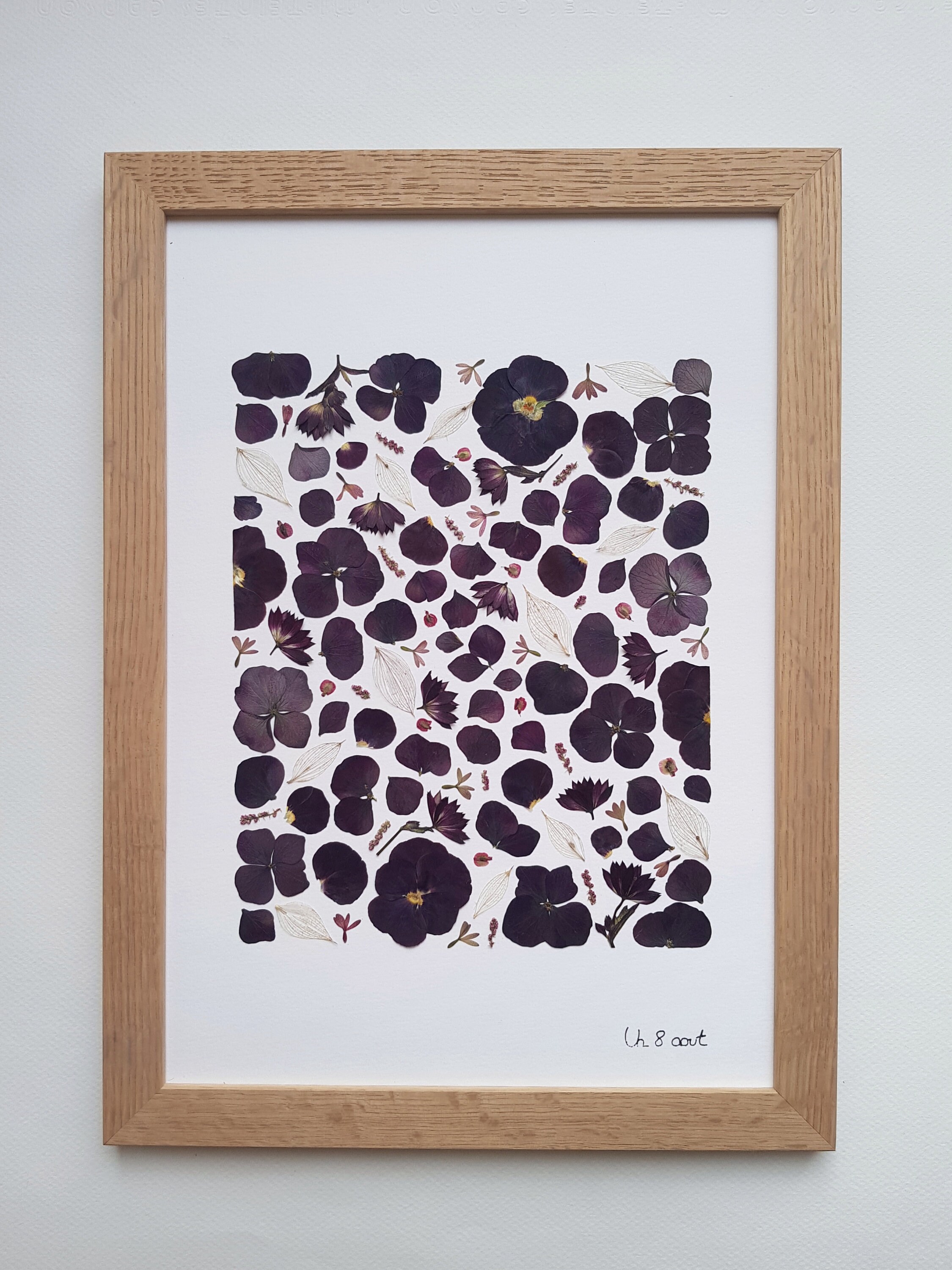 Herbier Poétique Hortensia Encadré Fait en France, Création Française Un 8 Aout