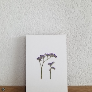 Carte fleurie Limonium - Fait Main - Avec enveloppe