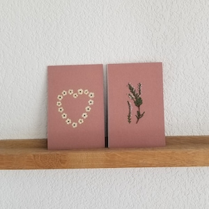 Carte fleurie Bruyère - Fait Main - Avec enveloppe