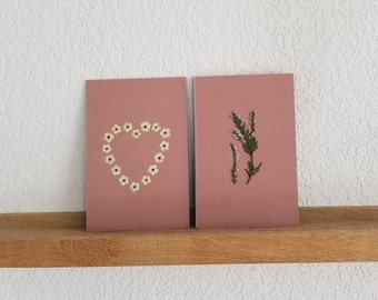 Biglietto a fiori erica - Fatto a mano - Con busta