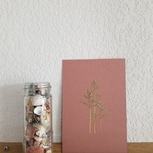 Carte fleurie Graminées - Fait Main - Avec enveloppe