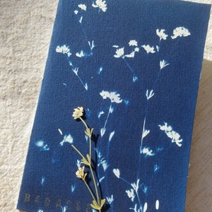 Carte double cyanotype Badasse - Fait main format 10*15cm - Création artisanale