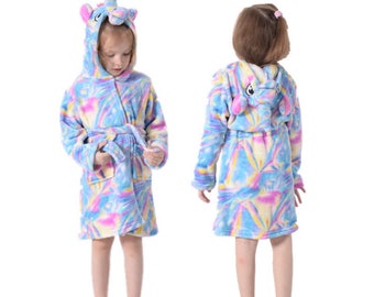 UNICORN ROBE, KIDS Robe Girl, Fleece Robe, Blank Embroidered Toddler Kids Robes, Personalized Robes For Kids, Polyester Robe #3