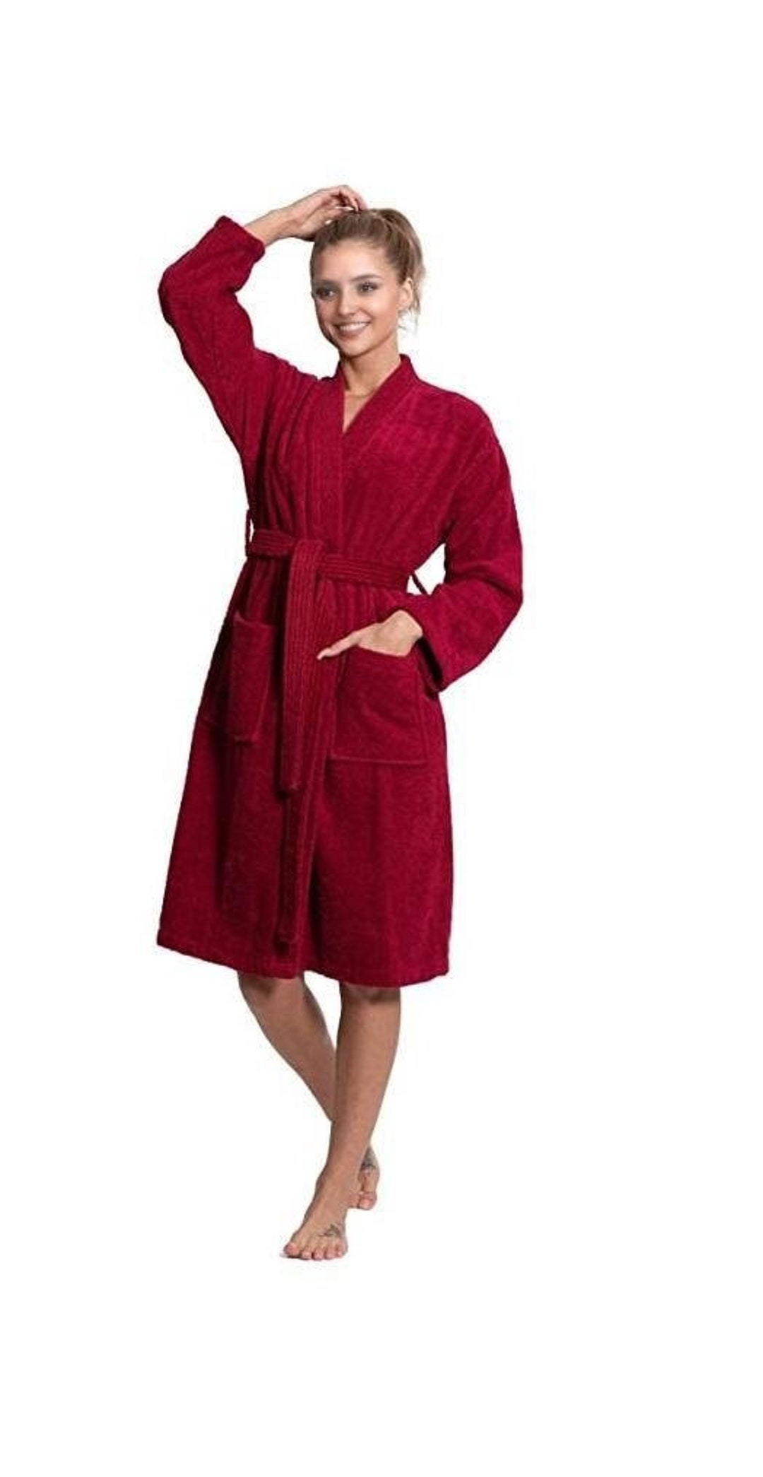 BURGUNDY ROBE, Terry Bathrobes, Personalized Robe, Turkish Cotton