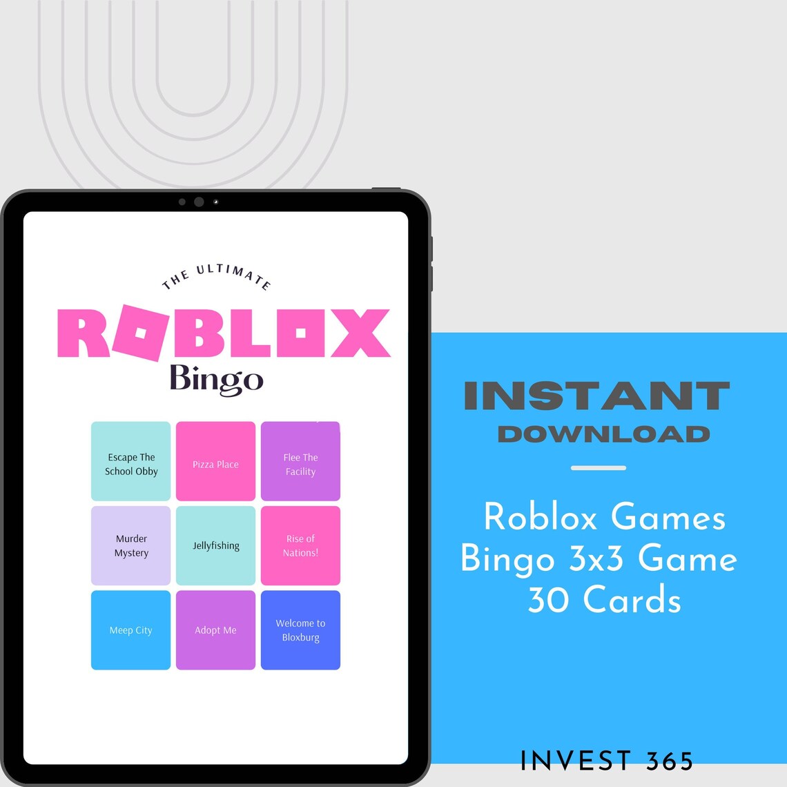 The Ultimate Roblox Bingo Game 3x3 30 Cards Roblox Etsy