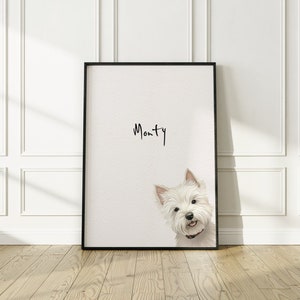 Westie hond print, hond print, fine art hond print, Westie cadeau, Westie print, Westie kunst aan de muur, West Highland White Terrier