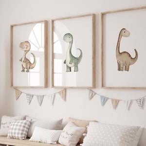 Dinosaur Nursery Prints, Set of 6, Dinosaur Prints, Dino Nursery Decor, Dino Nursery Theme, Nursery Wall Art, Dino Posters