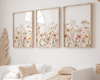 Boho Nursery Wall Art, Wildflower Nursery Decor, Botanical Print ...
