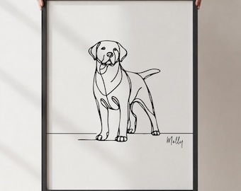 Personalised Labrador Print, Labrador Wall Art, Labrador Dog Gift, Dog Name Print, Digital Download or Unframed Print