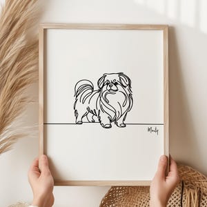 Pekingese Print, Line art Dog Print, Pekingese Picture, Gift For Pekingese Owner, Pekingese Gift