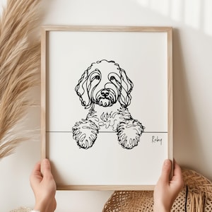 Doodle Print, Line art Dog Print, Doodle Picture, Fun Gift For Doodle Owner, Doodle Gift, Line Art, Dog Print
