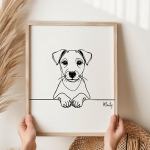 Personalised Jack Russell Print, Jack Russell Line Art, Jack Russell Portrait, Dog Line Art, Dog Portrait, Pet Portrait