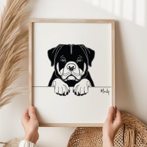 Rottweiler Print, Line art Dog Print, Rottweiler Picture, Fun Gift For Rottweiler Owner, Rottweiler Gift, Line Art, Dog Print