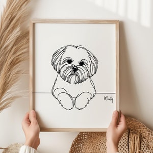 Lhaso Apso Print, Line art Dog Print, Lhaso Apso Picture, Fun Gift For Lhaso Apso Owner, Lhaso Apso Gift, Line Art