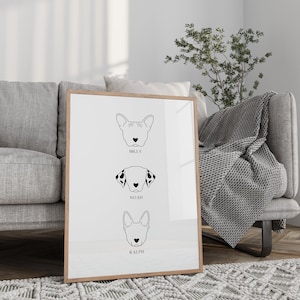 Custom Pet Digital Line Art Print, Minimalist Pet Drawing, Custom Dog Outline Gift, Minimalist Dog Portrait, Pet Tattoo Outline Drawing