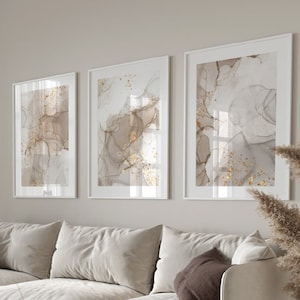 Set of 3 Beige Prints, Marble Wall Prints, Beige Bedroom Wall Art Prints, Bedroom Wall Art, Beige, Gold, Wall Art, Bedroom Wall Decor