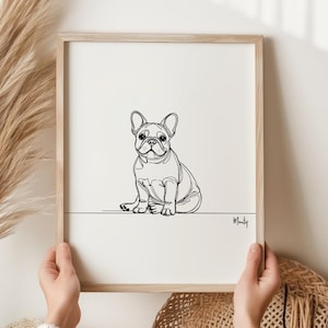 Personalised French Bulldog Print, French Bulldog Line Art, French Bulldog Portrait, Dog Line Art, Dog Portrait, Pet Portrait