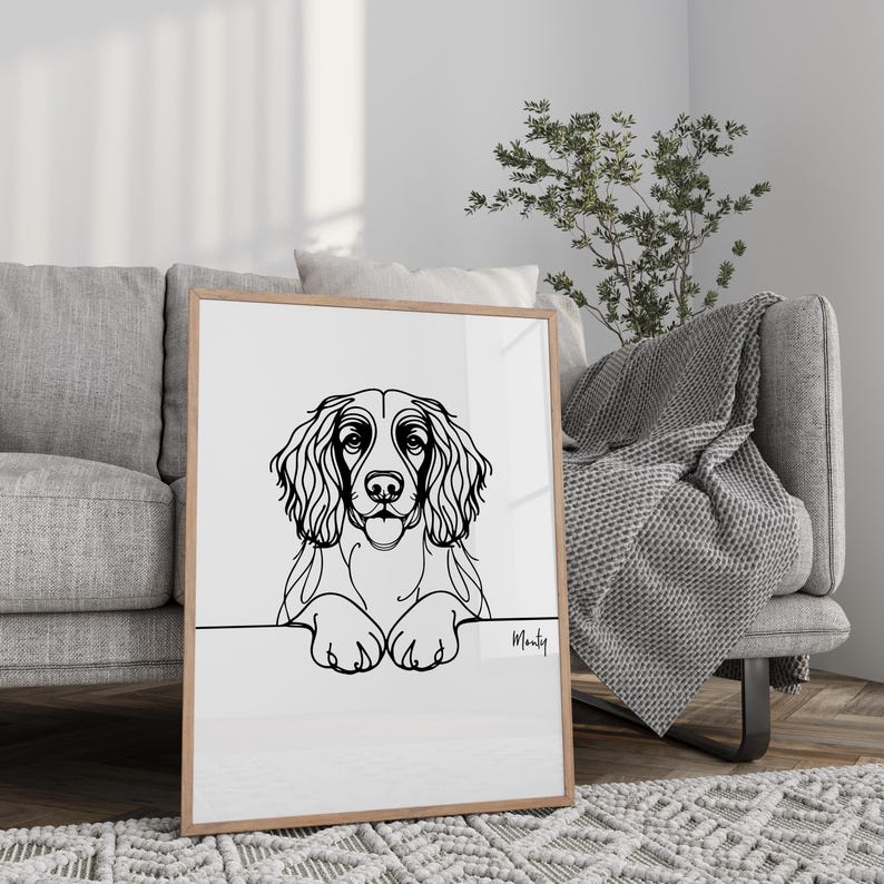 Springer Spaniel Print Personalised Springer Spaniel Digital Print, Springer Spaniel Dog ...