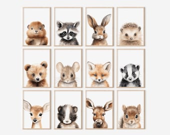 Woodland Nursery Prints, Woodland Nursery Decor, Nursery Wall Art, Nursery Decor, Nursery Prints, Set of 3 Nursery Prints, Woodland Animals