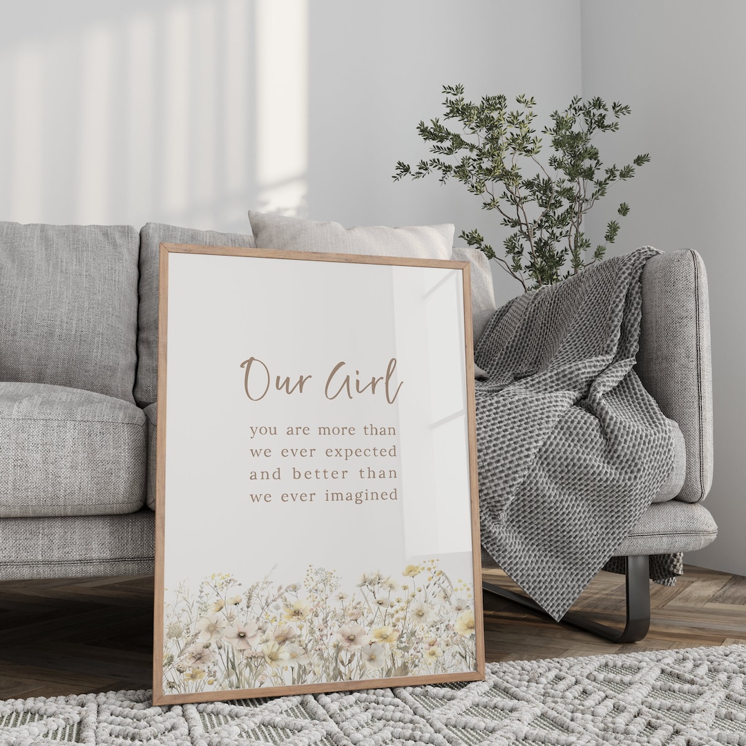 Our Girl Nursery Wall Art Boho, Baby Girl Nursery Prints, Floral Baby ...