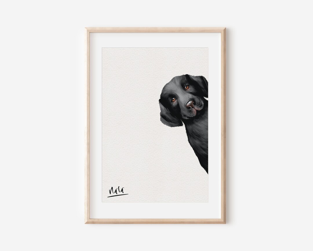 Labrador Dog Print, Dog Drawing Print, Fine Art Dog Print, Black ...