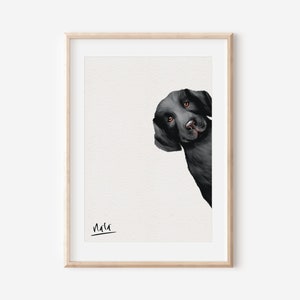 Labrador dog print, dog drawing print, fine art dog print, Black Labrador gift, Black labrador print, Labrador wall art, labrador print