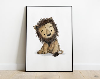 Lion Print, Safari Nursery Prints, Safari Scandi Nursery, Lion Zebra Elephant, Nursery Wall Art, Nursery Prints, Safari Themed Nursery,