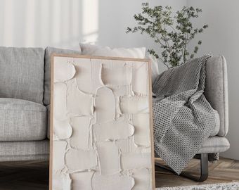 Impressão de arte de parede bege, impressões de arte texturizadas, cores neutras de estilo minimalista, arte natural, impressões de decoração de parede de sala de estar, decoração neutra