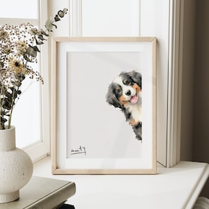 Berner Sennenhond print, hond tekening print, fine art hond print, Berner hond cadeau, Bernie print, Berner kunst aan de muur, Berner print