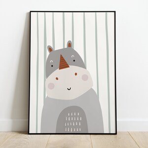Rhino Print, Safari Nursery Prints, Safari Scandi Nursery, Lion Zebra Elephant, Nursery Wall Art, Nursery Prints, Safari Themed Nursery