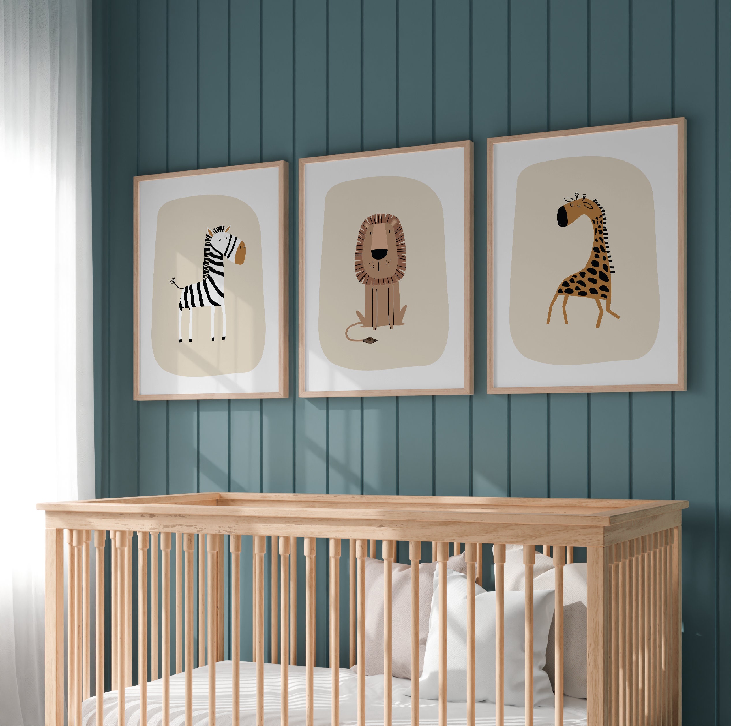 Safari Nursery Wall Prints, Nursery Decor, Boho Nursery Prints, Set of ...